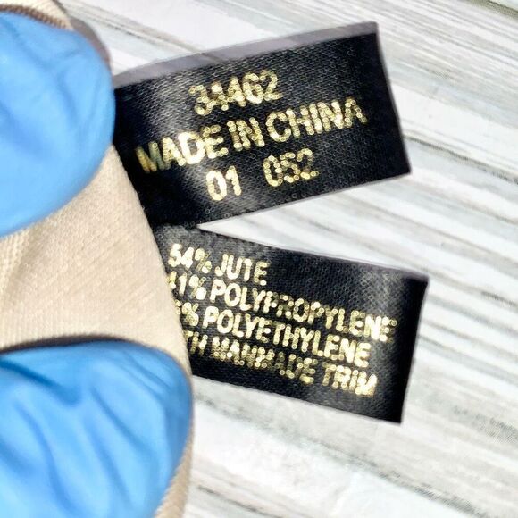 🚨Vintage - Etienne Aigner Tan & Cream Vegan Leather & Jute Shoulder Bag - Picture 8 of 14